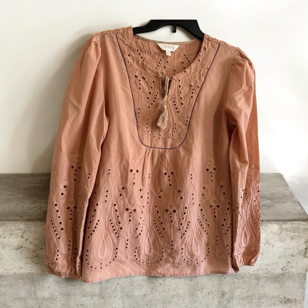 100% Cotton Embroidered Pink Top